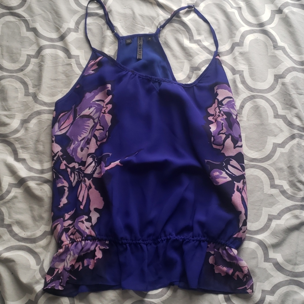 Guess Floral Blue Women's Sleeveless Cami